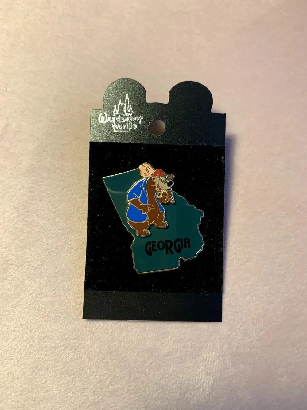 Vintage Rare Splash Mountain Brer Bear Georgia State Disney Trading Pin